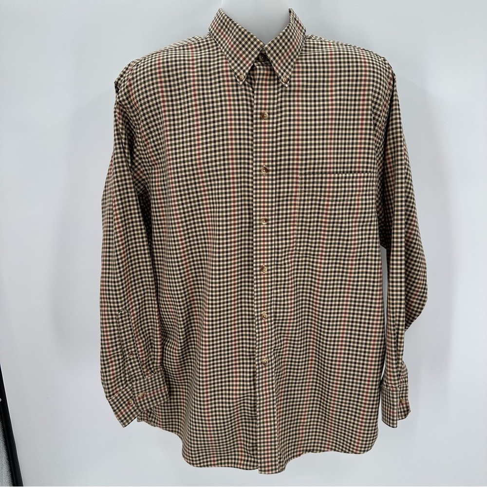 Jos A Bank Shirt Mens L Multicolor Check Traveler's Collection Button Down L/S